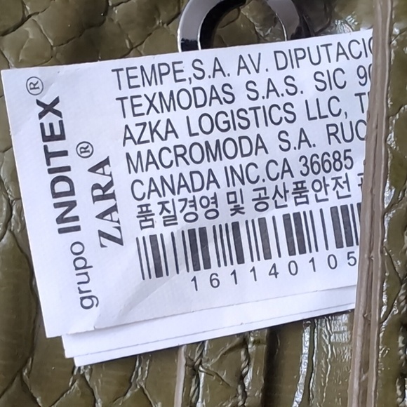 Zara Green Faux Leather Mini Purse With Beaded Strap. - Picture 9 of 12